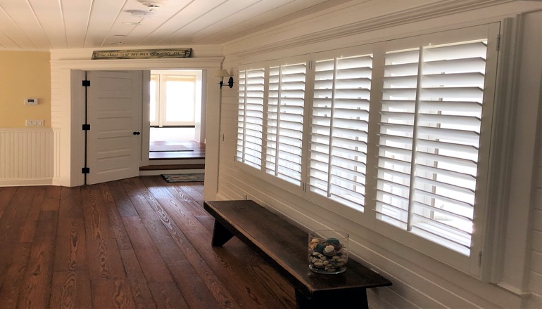 Faux wood plantation shutters in Charlotte